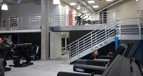 Vue global de la plateforme de salle de sport 150 m²
